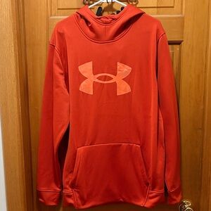 NWT Men’s Under Armour Bold Orange Pullover Sweatshirt Hoodie Size XL